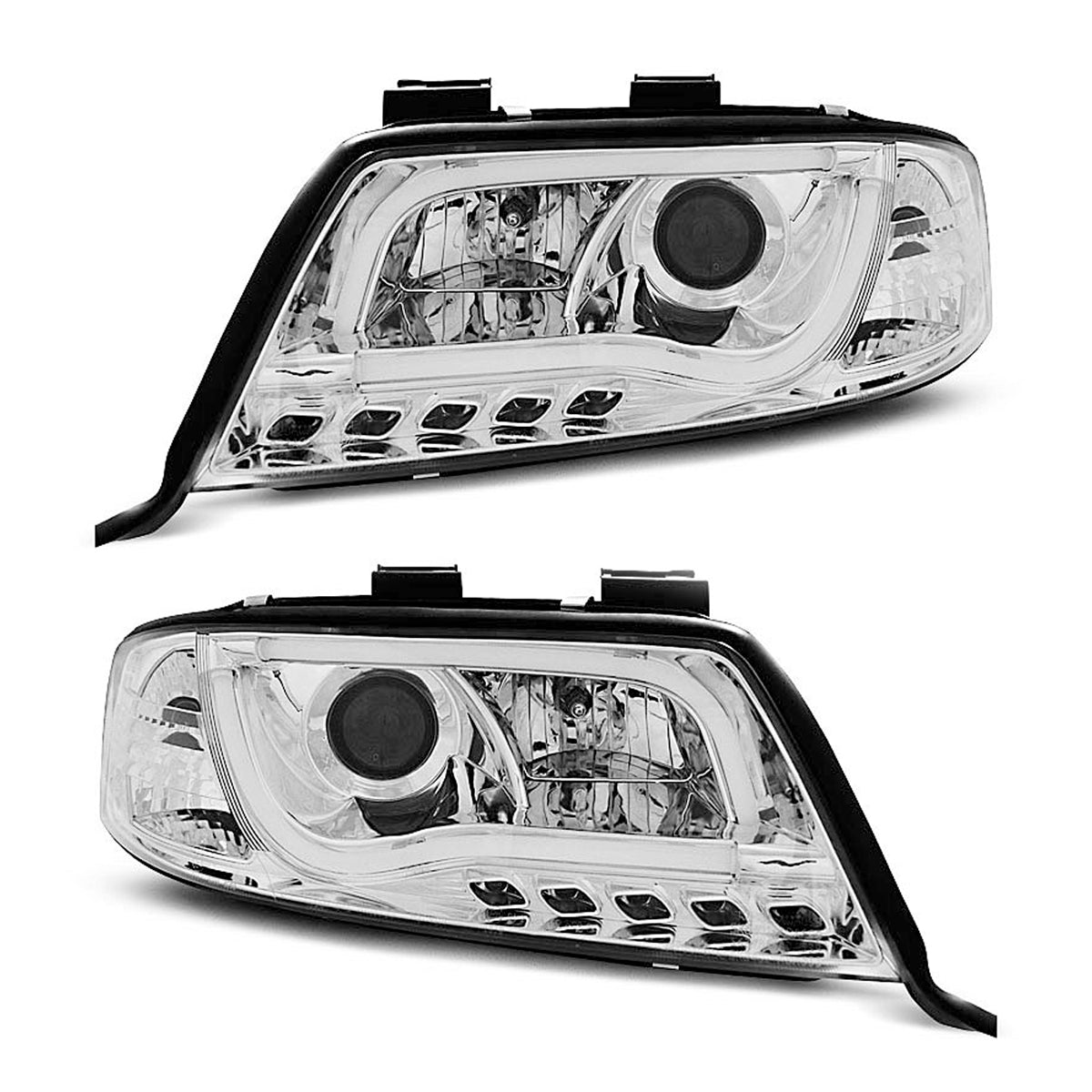 Scheinwerfer Tube Light DRL Chrom passend für Audi A6 06.01-05.04