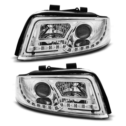 Scheinwerfer Tube Light Chrom passend für Audi A4 10.00-10.04