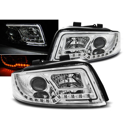 Scheinwerfer Tube Light Chrom passend für Audi A4 10.00-10.04