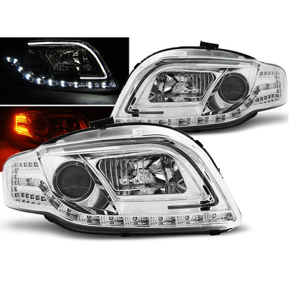 Scheinwerfer Tube Light Chrom passend für Audi A4 B7 11.04-03.08