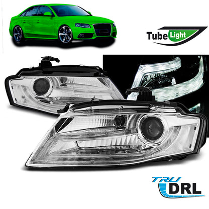 Scheinwerfer True DRL Chrom passend für Audi A4 B8 04.08-11