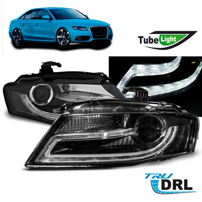 Scheinwerfer True DRL Schwarz passend für Audi A4 B8 04.08-11