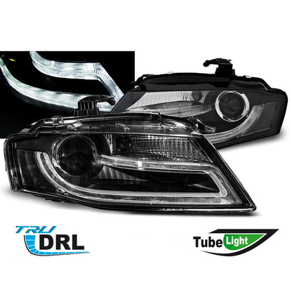 Scheinwerfer True DRL Schwarz passend für Audi A4 B8 04.08-11