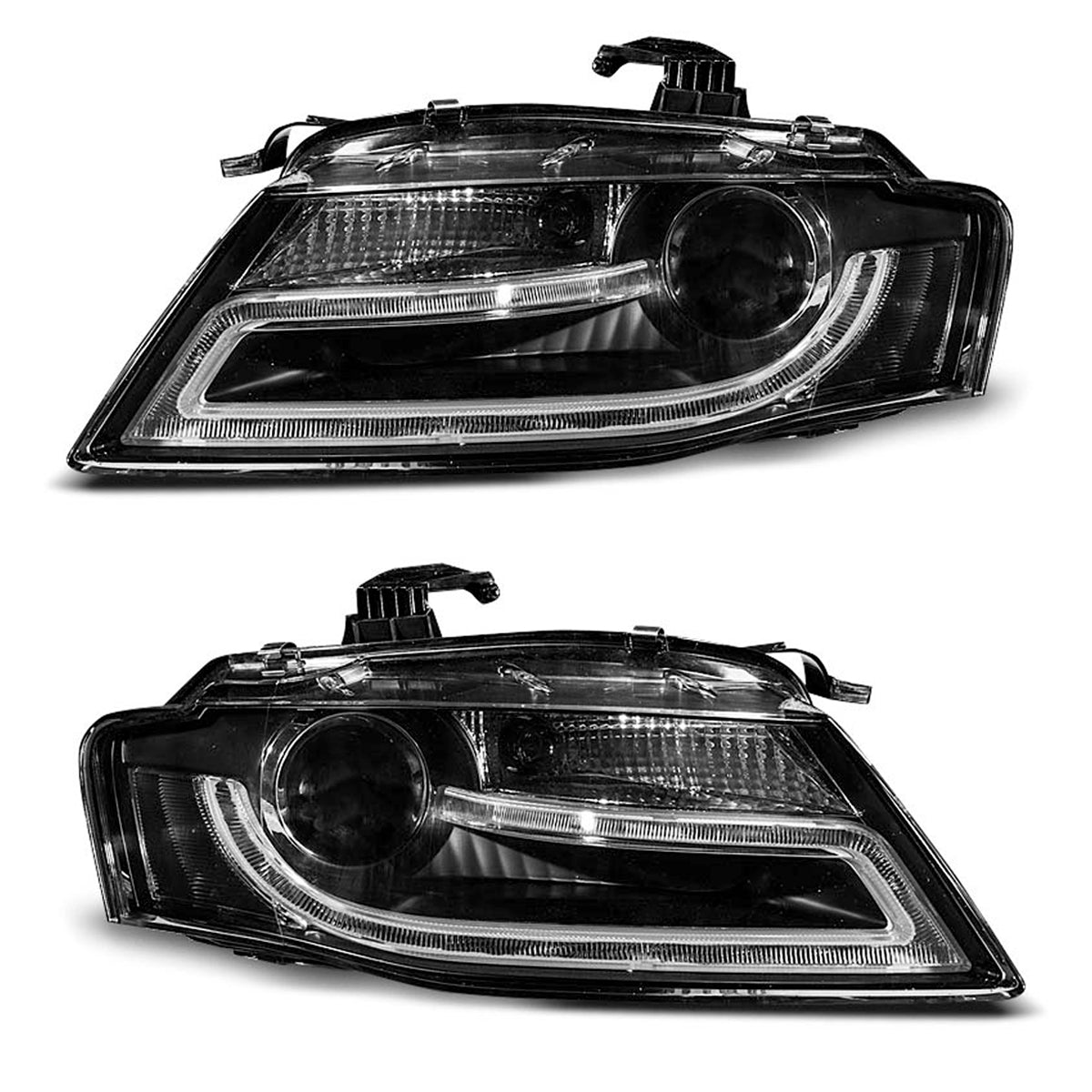 Scheinwerfer True DRL Schwarz passend für Audi A4 B8 04.08-11