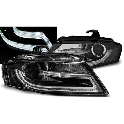 Scheinwerfer True DRL Schwarz passend für Audi A4 B8 04.08-11