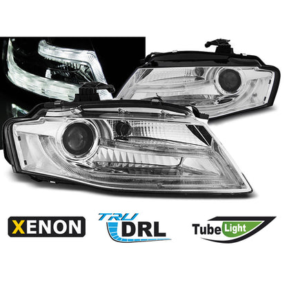 XENON Scheinwerfer True DRL Chrom passend für Audi A4 B8 04.08-11