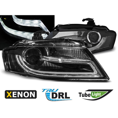 XENON Scheinwerfer True DRL Schwarz passend für Audi A4 B8 04.08-11