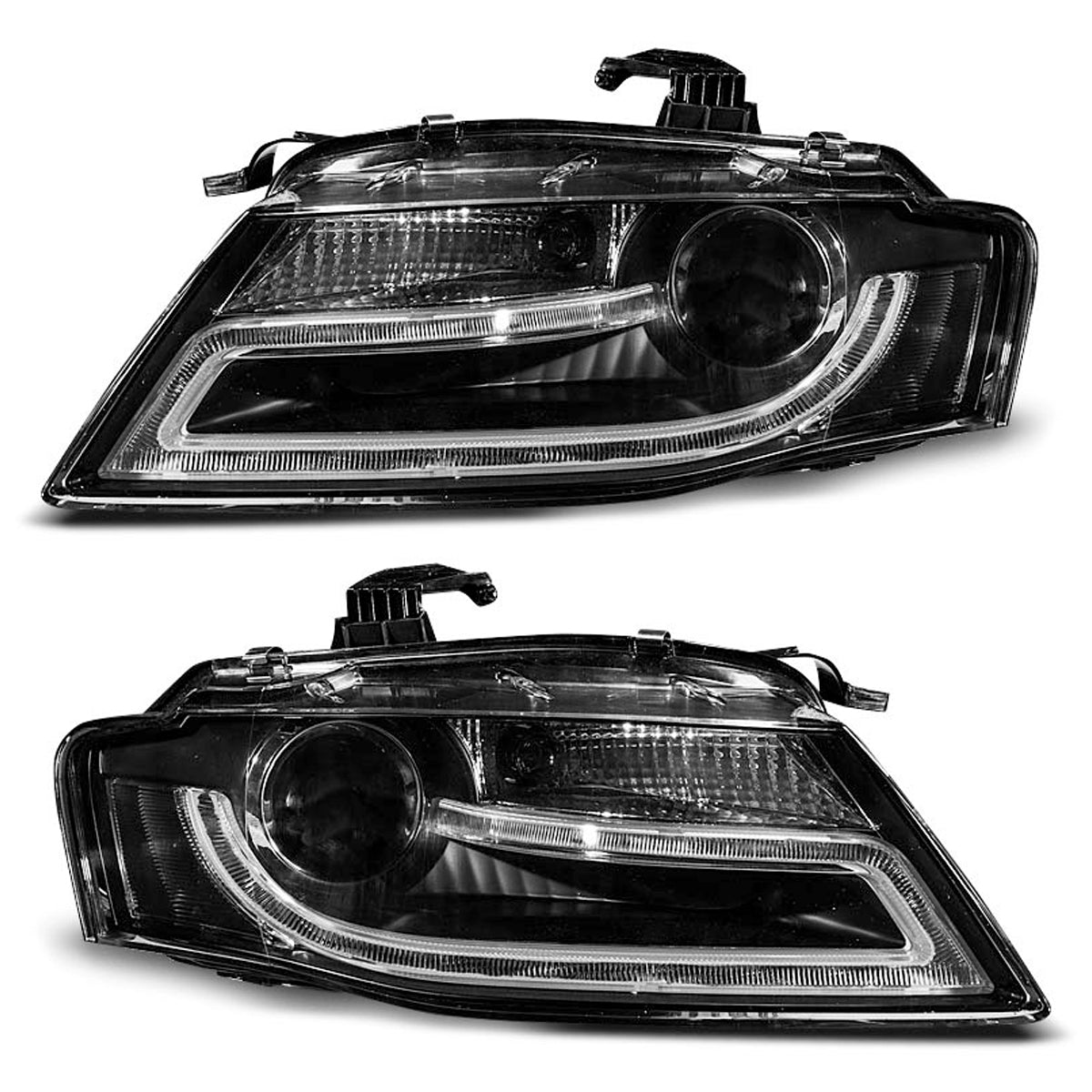 XENON Scheinwerfer True DRL Schwarz passend für Audi A4 B8 04.08-11