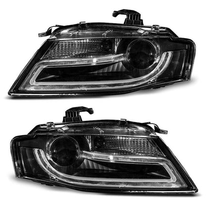 XENON Scheinwerfer True DRL Schwarz passend für Audi A4 B8 04.08-11