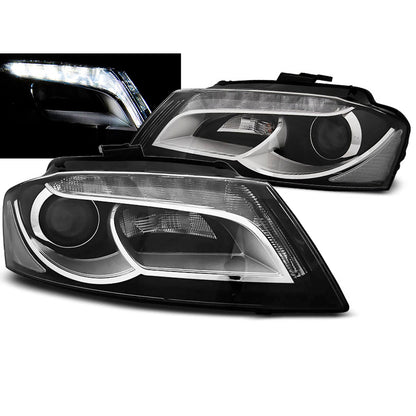 Scheinwerfer True DRL Schwarz passend für Audi A3 8P 08-12