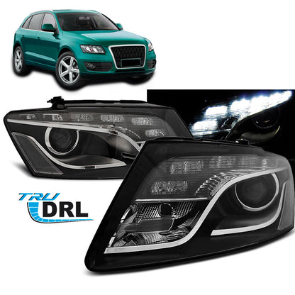 Scheinwerfer True DRL Schwarz passend für Audi Q5 11.08 - 09.12