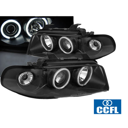 Scheinwerfer Angel Eyes CCFL Schwarz passend für Audi A4 11.94-12.98
