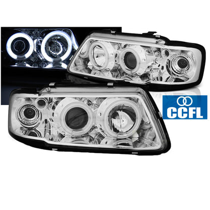 Scheinwerfer Angel Eyes CCFL Chrom passend für Audi A3 8L 08.96-08.00