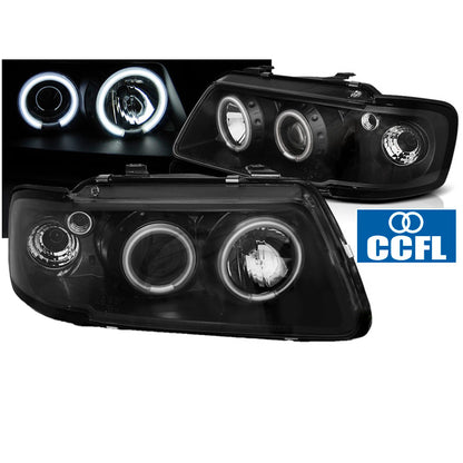 Scheinwerfer Angel Eyes CCFL Schwarz passend für Audi A3 8L 08.96-08.00