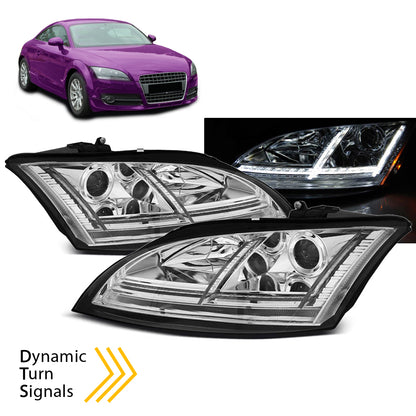 Scheinwerfer LED Chrom SEQ passend für Audi TT 06-10 8J