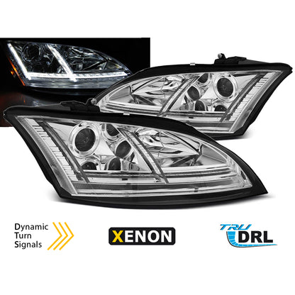 Xenon Scheinwerfer LED DRL Chrom SEQ passend für Audi TT 06-10 8J