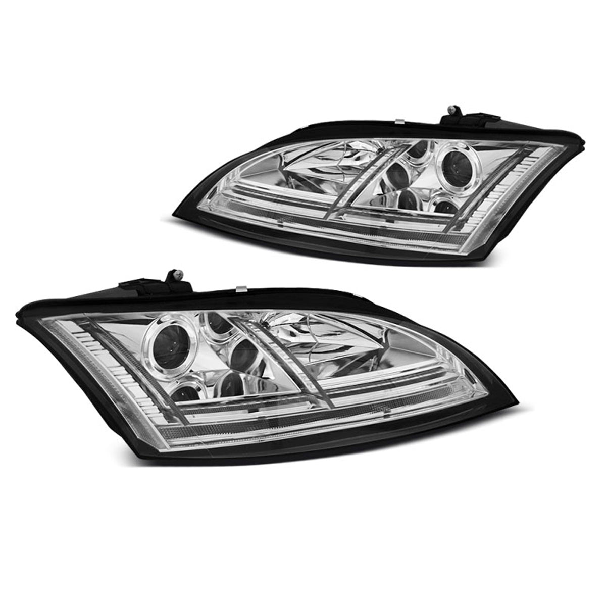 Xenon Scheinwerfer LED DRL Chrom SEQ passend für Audi TT 06-10 8J