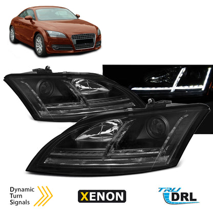 Xenon Scheinwerfer LED DRL Schwarz SEQ passend für Audi TT 06-10 8J