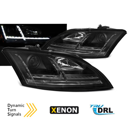 Xenon Scheinwerfer LED DRL Schwarz SEQ passend für Audi TT 06-10 8J