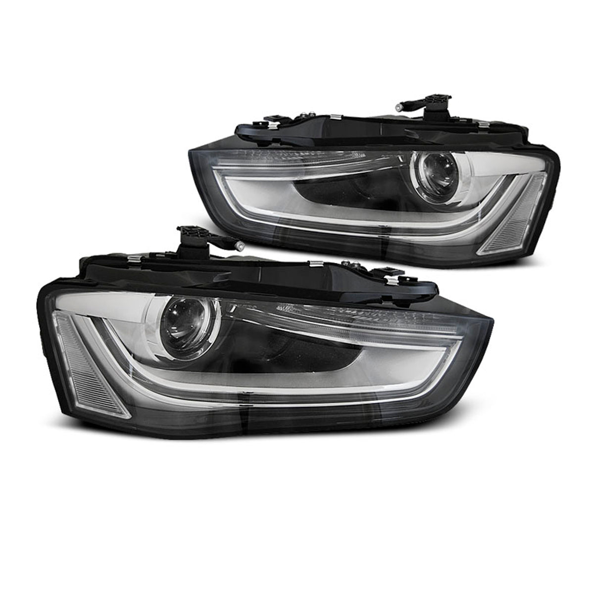 Scheinwerfer True DRL Schwarz passend für Audi A4 B8 12-15