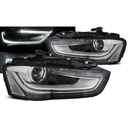 Scheinwerfer True DRL Schwarz passend für Audi A4 B8 12-15