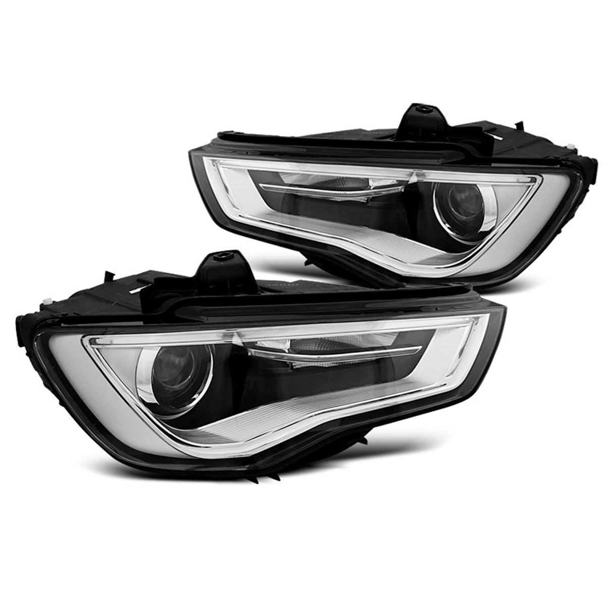 Scheinwerfer Tube Light DRL Schwarz passend für Audi A3 8V 12-16