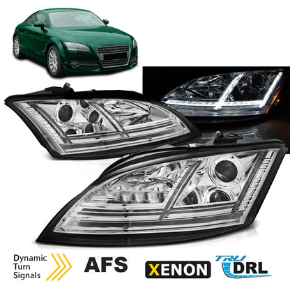 Xenon Scheinwerfer LED DRL Chrom SEQ passend für Audi TT 06-10 8J mit AFS