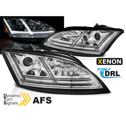 Xenon Scheinwerfer LED DRL Chrom SEQ passend für Audi TT 06-10 8J mit AFS