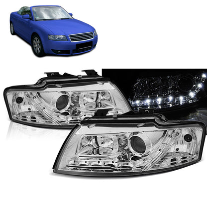 Scheinwerfer Daylight Chrom passend für Audi A4 B6 Cabrio 02-06