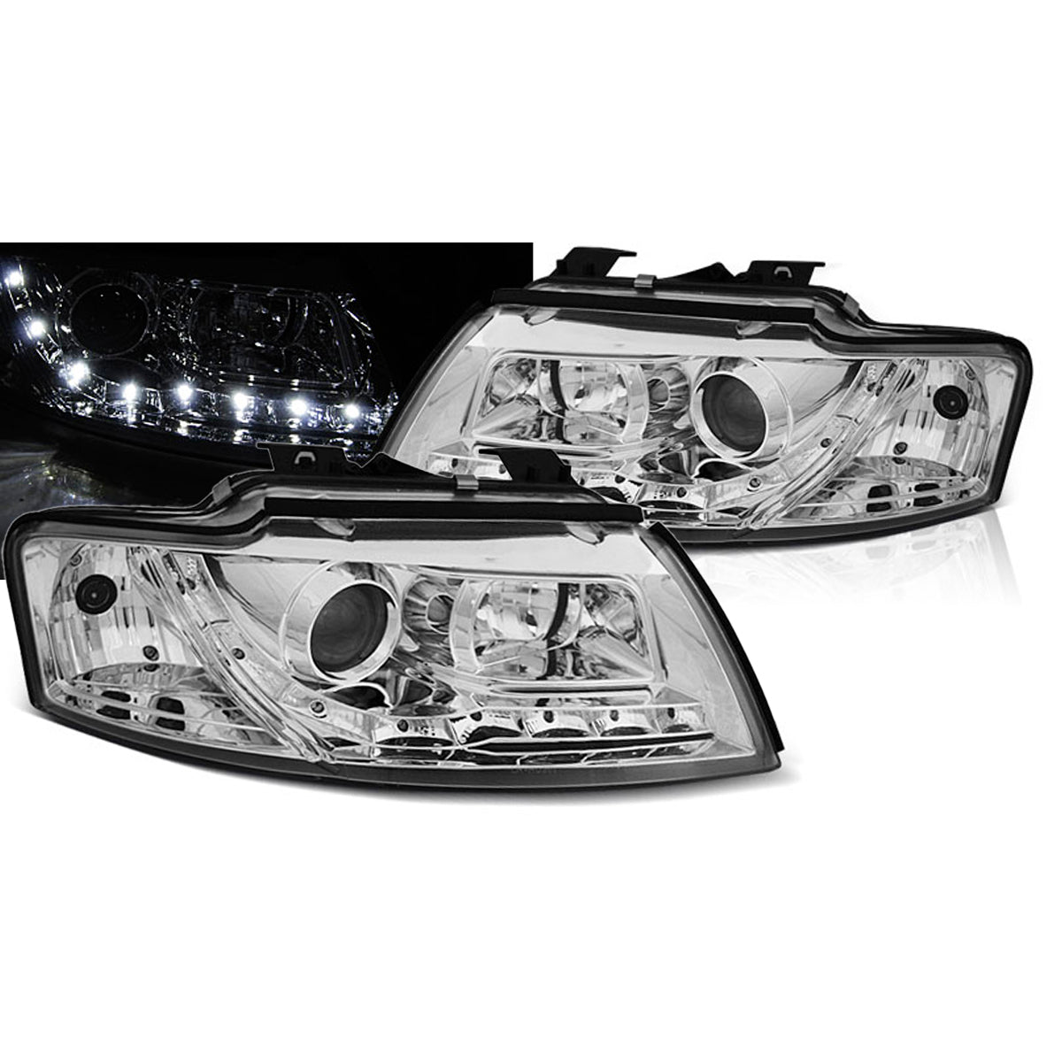 Scheinwerfer Daylight Chrom passend für Audi A4 B6 Cabrio 02-06