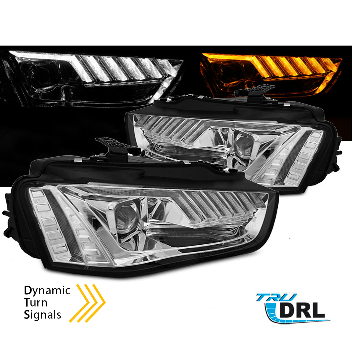Scheinwerfer LED Chrom SEQ passend für Audi A4 B8 12-15