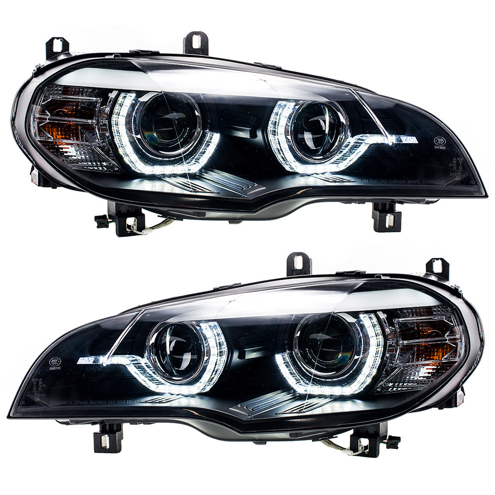 Scheinwerfer Xenon Schwarz mit Tagfahrlicht passend für BMW X5 (E70) Vor-Facelift 2008-2010