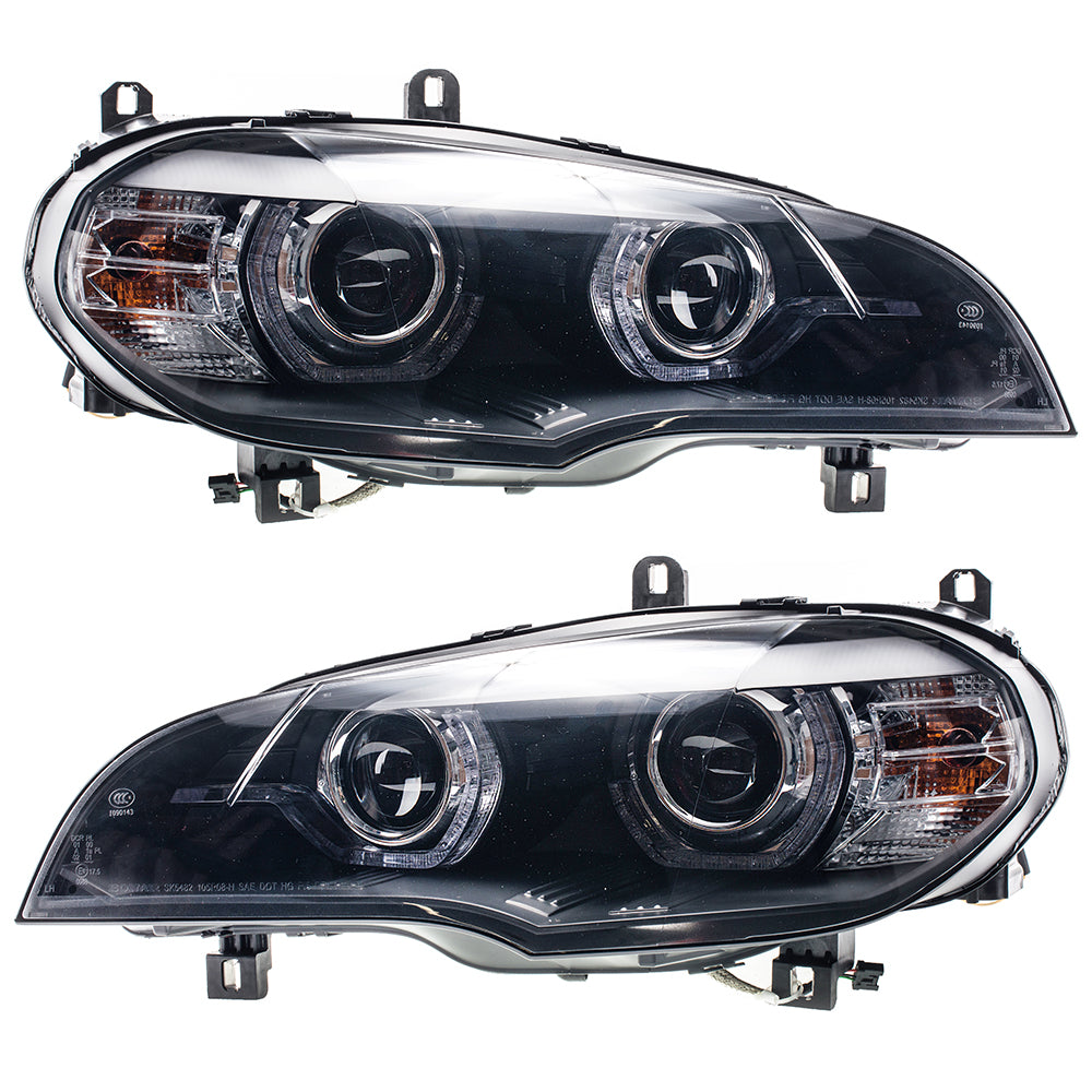 Scheinwerfer Xenon Schwarz mit Tagfahrlicht passend für BMW X5 (E70) Vor-Facelift 2008-2010