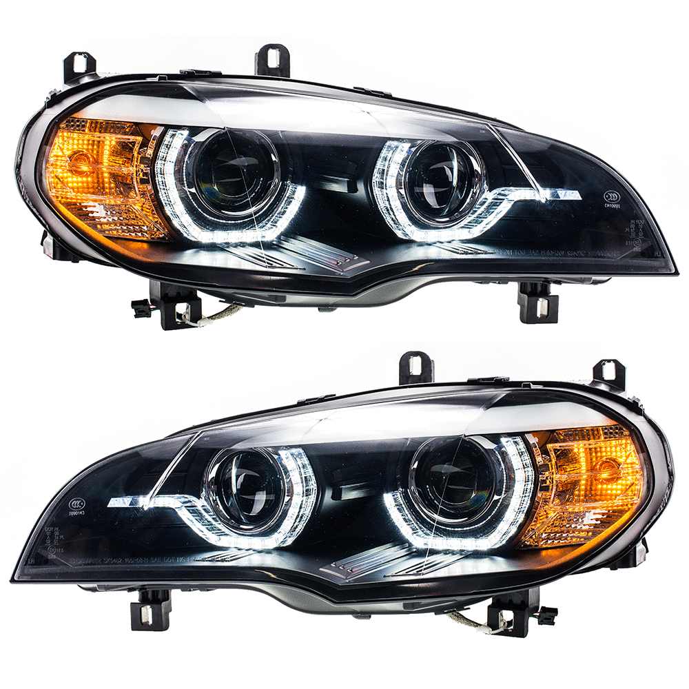 Scheinwerfer Xenon Schwarz mit Tagfahrlicht passend für BMW X5 (E70) Vor-Facelift 2008-2010