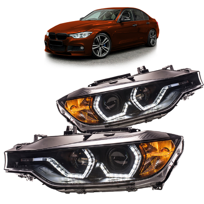 Xenon Schwarz DRL Scheinwerfer passend für BMW 3er F30/F31 2012-2015