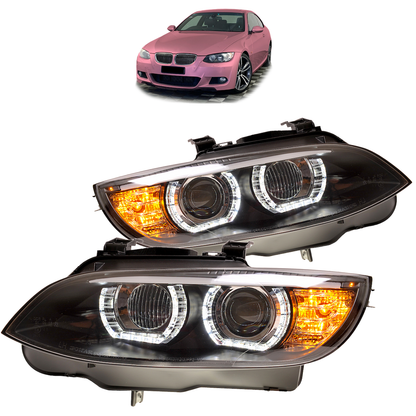 Xenon Schwarze DRL Scheinwerfer passend für BMW 3er E92 E93 2007-2010