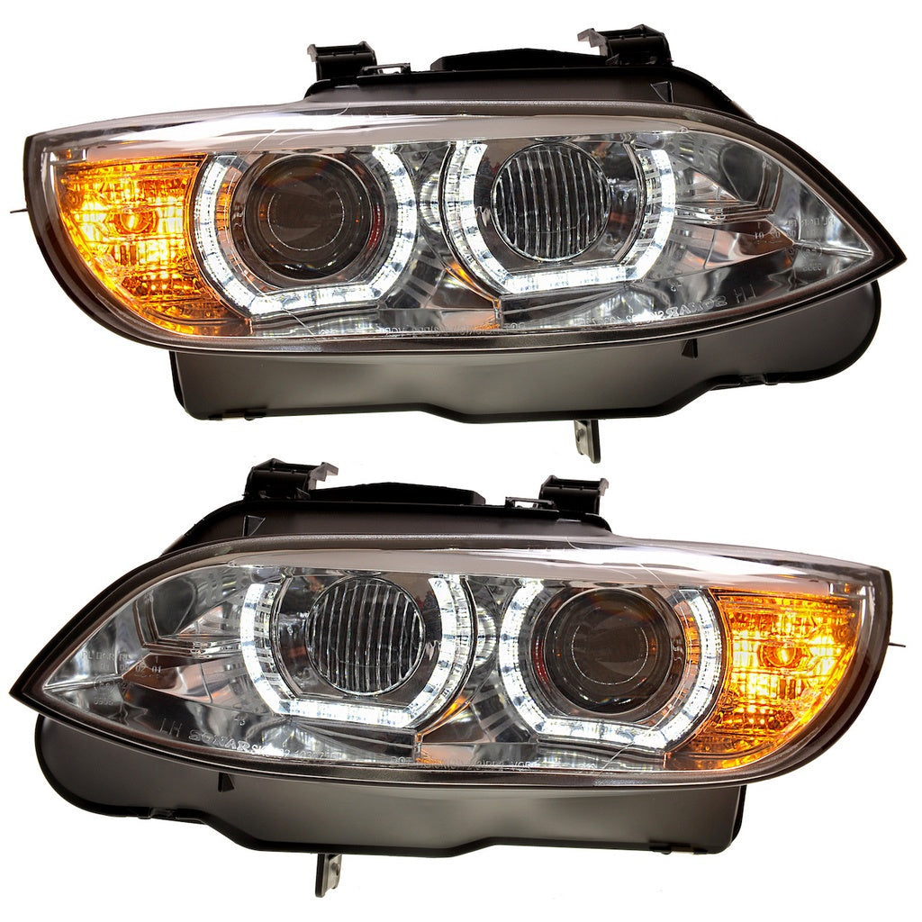 Scheinwerfer Xenon Chrome mit Tagfahrlicht passend für BMW 3er (E92) Coupe und (E93) Cabrio Vor-Facelift 2007-2010