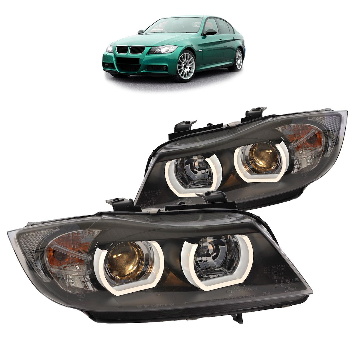 Scheinwerfer Xenon Schwarz passend für BMW 3er E90 E91 2005-2008