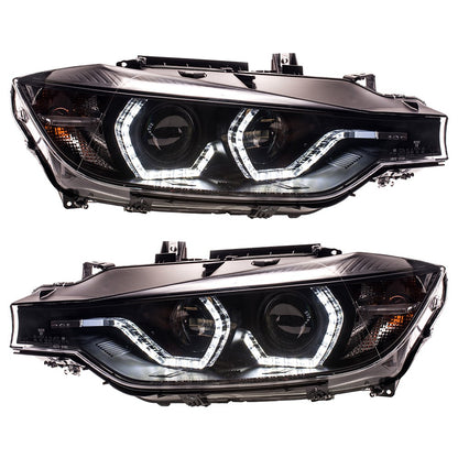 Scheinwerfer Halogen Schwarz DRL passend für BMW 3er F30/F31 2012-2015