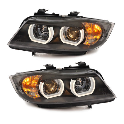 Scheinwerfer Halogen Schwarz passend für BMW 3er (E90) Limousine (E91) Touring 2005-2012