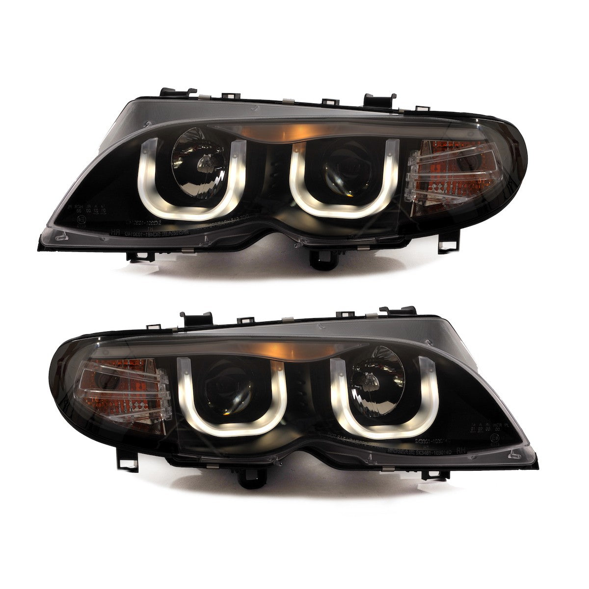 Scheinwerfer Halogen Schwarz passend für BMW 3er E46 Limousine Touring 2001-2005