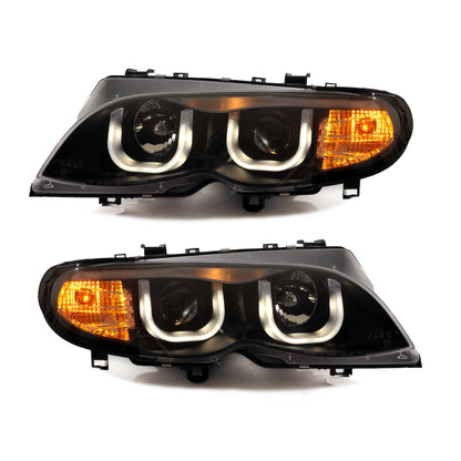 Scheinwerfer Halogen Schwarz passend für BMW 3er E46 Limousine Touring 2001-2005
