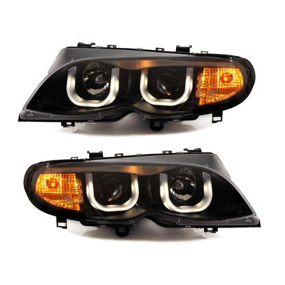 Scheinwerfer Halogen Schwarz passend für BMW 3er (E46) Limousine Touring Facelift 2001-2005