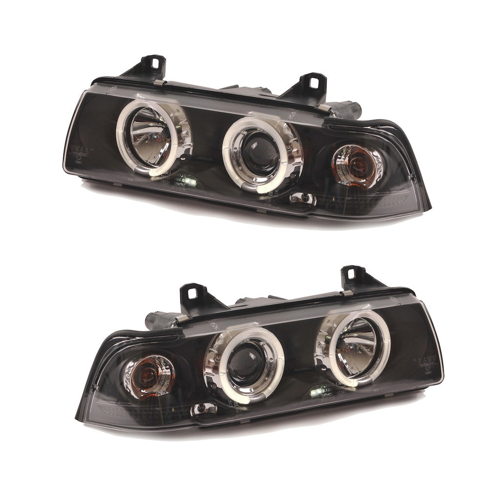 Scheinwerfer Halogen Schwarz passend für BMW 3er (E36) Limousine Touring 1992-1998