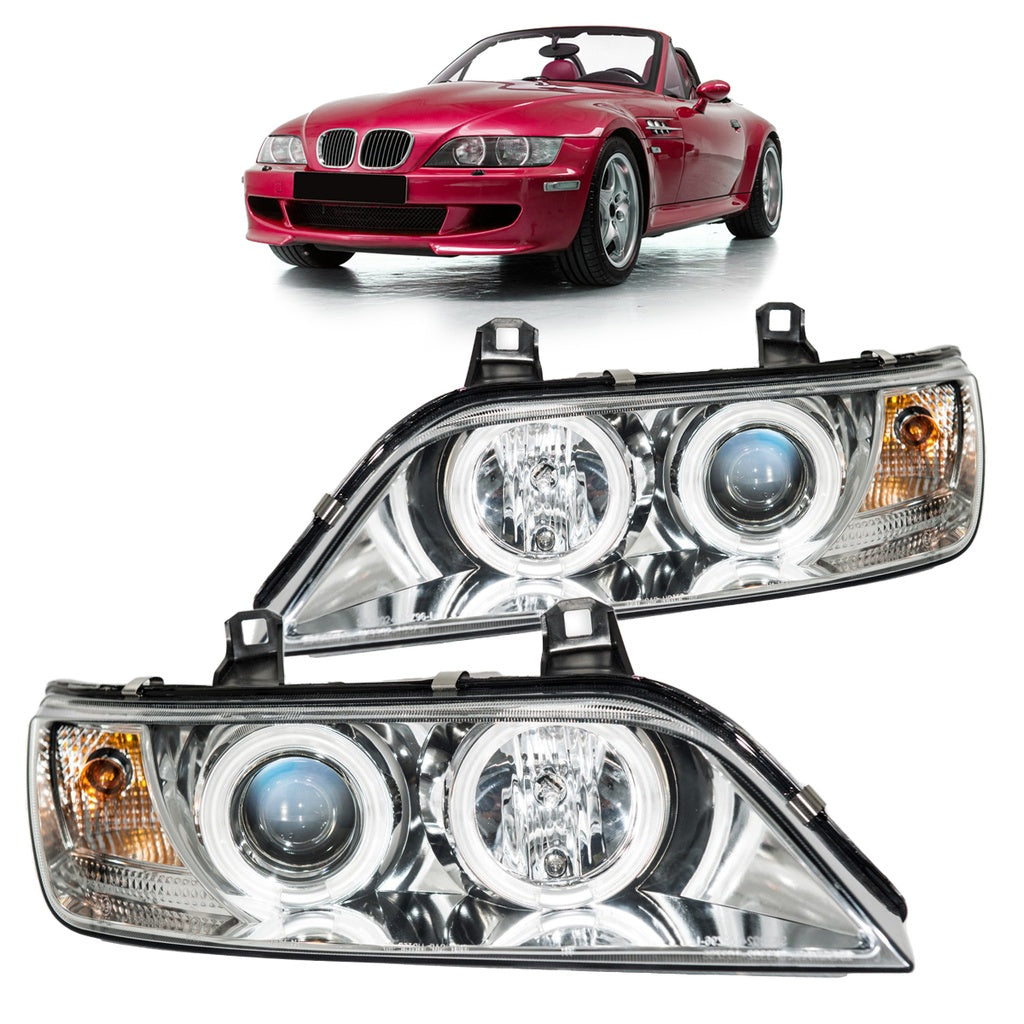 Scheinwerfer Halogen Chrome mit CCFL passend für BMW Z3 (E36) Roadster und Coupe 1996-2002
