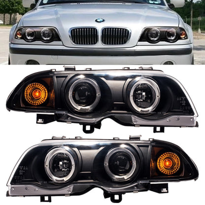 Scheinwerfer Halogen Schwarz passend für BMW 3er (E46) Limousine Touring Vor-Facelift 1998-2001