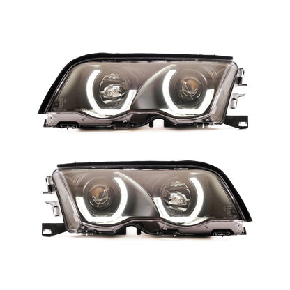 Scheinwerfer Halogen Schwarz passend für BMW 3er (E46) Limousine Touring Vor-Facelift 1998-2001