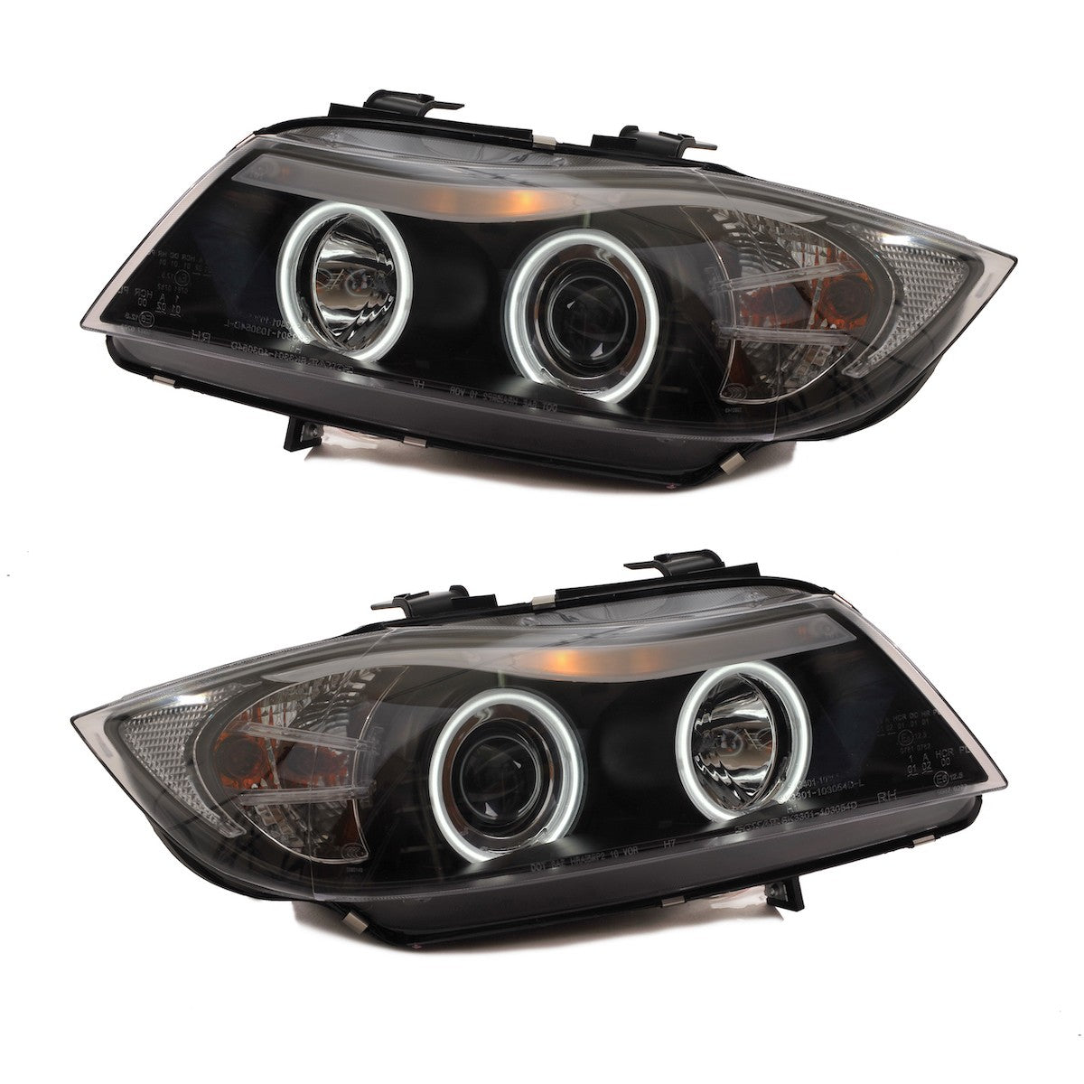 Scheinwerfer Halogen Schwarz CCFL passend für BMW 3er E90 E91 2005-2012