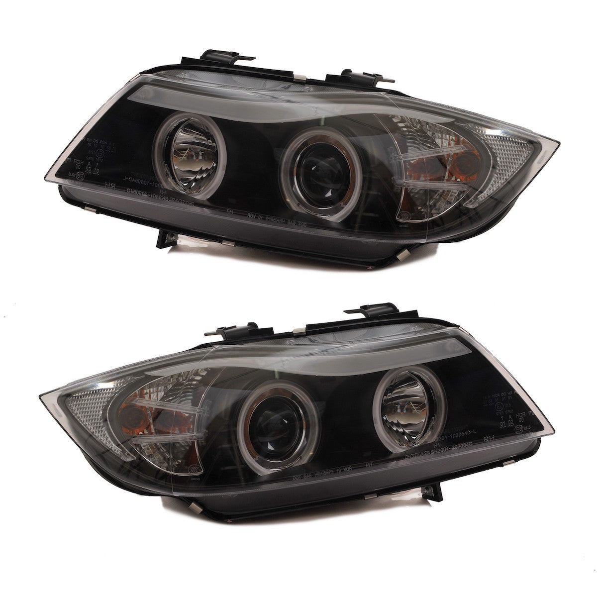 Scheinwerfer Halogen Schwarz CCFL passend für BMW 3er E90 E91 2005-2012