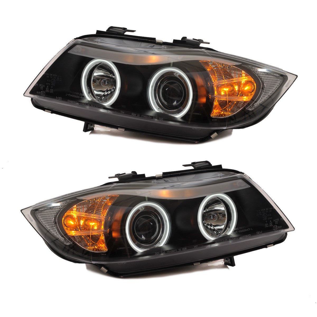 Scheinwerfer Halogen Schwarz CCFL passend für BMW 3er E90 E91 2005-2012